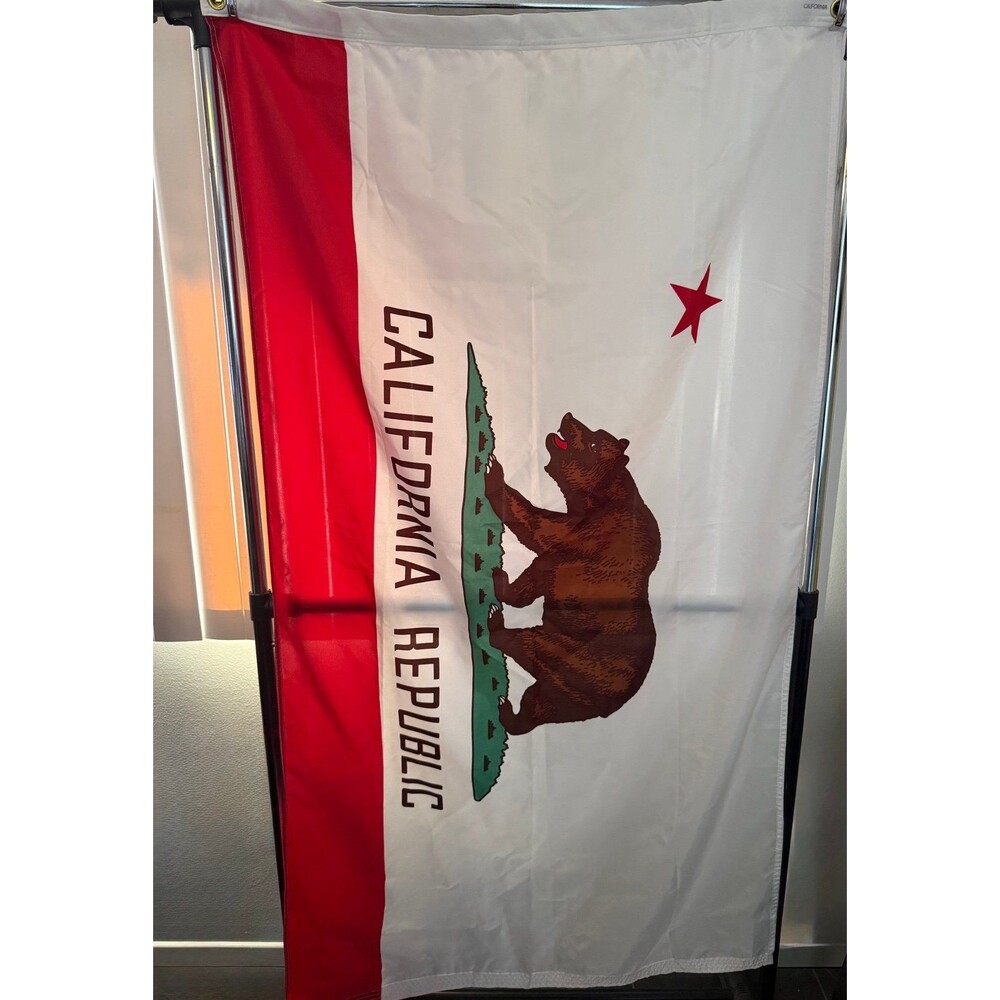 New California Nylon Flag w/Grommets 3” X 5 ft 
Made In USA